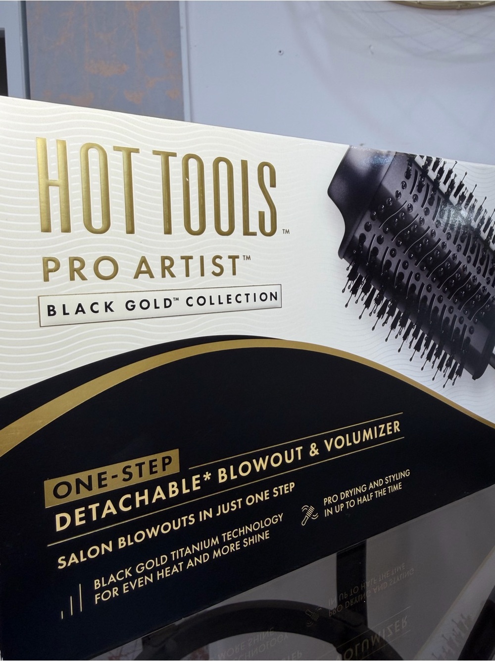 BLOW OUT BRUSH , Hot Tools Pro Artist Black Gold One-Step Detachable Brush